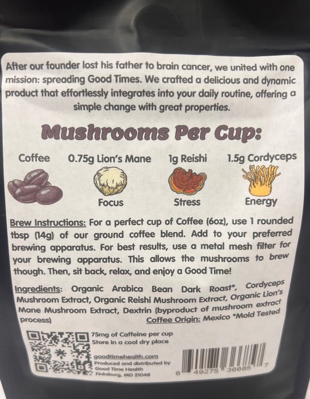 Good Time Health - Dark Earth Coffee (dark roast)
